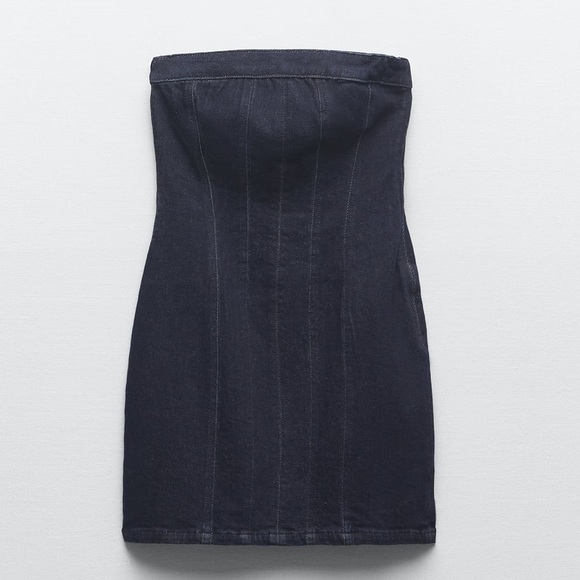 ZARA DENIM CORSET DRESS - Picture 11 of 11